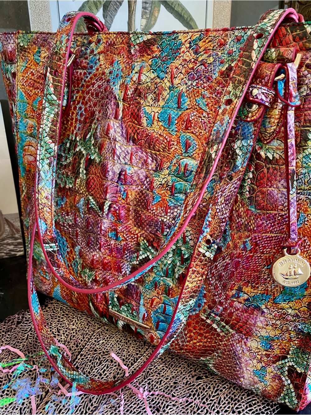 ❤️GORGEOUS “APRIL” Brahmin XL Tote ❤️ - Picture 15 of 16